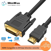 Bi-Direction HDMI-compatible to DVI Adapter Cable 4K Male 24+1 DVI-D to Male HDMI High Speed Cable For PS4/3 TV BOX DVD XBOX