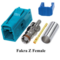Fakra Female Connector Car Radio FM GPS Antenna Fakra Crimp Adapter for RG316 RG174 Pigtail Cable for wholesale