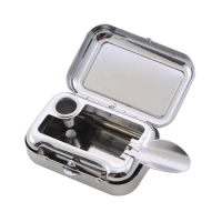 Stainless Steel Square Pocket Ashtray metal Ash Tray Pocket Ashtrays With Lids Portable Ashtray