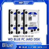 Western Digital WD BLUE 4TB 6T3T2T 3.5" Hard Drive Disk SATA III 5400 RPM 500GB1THD Hard disk For Monitoring Desktop Computer