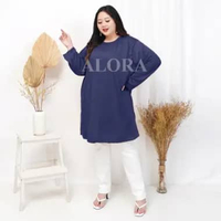 TUNIK KAOS JUMBO POLOS - TUNIK KAOS WANITA POLOS LD 120 cm - LD 130 cm - LD 140 cm L/XL NAVY