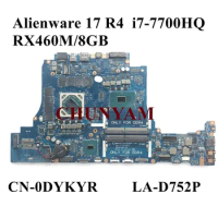 LA-D752P i7-7700HQ RX460 8GB For dell Alienware 17 R4 Laptop Motherboard Mainboard CN-0DYKYR DYKYR Mainboard Tested
