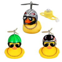 Bicycle Duck Bell Vibrating Motorized Duckling Wearing A Helmet Social Turbo Duck Horn Lights Broken Duck Sunglasses Duck