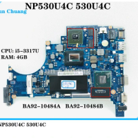 For Samsung NP530U4C 530U4C Laptop motherboard I5-3317U CPU BA92-10484B BA92-10484A mainboard with graphic card and 4GB RAM