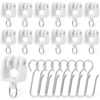 30 Pcs Curtain Rod Accessories Track Rollers Glider for Curtains Slide Rail Systems Hooks