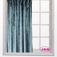 【J&amp;N】艾爾絲絨素色遮光拉摺窗簾-藍色(270*230cm)