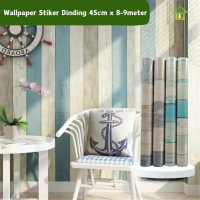 Wallpaper Dinding Stiker Dinding Motif Kayu Vintage Ukuran 45cm x 9m