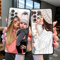 Phone Case For Samsung S7 S8 S9 S10 4G Lite S10e S20 S21 FE S22 S23 Plus Ultra 5G Case Capa Para Super Mom Baby Girl Son