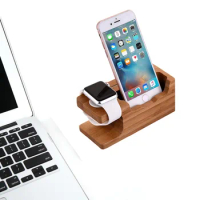 SZYSGSD Wooden Charging Dock Phone Holder Stand Mobile Phone Holder For iPhone 8 7 6 6S Plus 5s SE For Apple Watch Desk Stand