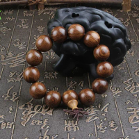 Natural gold silver sandalwood with material 15MM beams for men and women's hand string sandalwood beams bracelet
