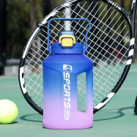 Sports Water Bottle With Straw Marker Leak-proof Cup Motivational Portable Outdoor Sport Fitness Water Bottle BPA Free 1.6L/2.3L