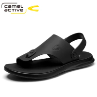 Camel Active New Summer New Sandals and Slippers Men's Leather Sandals Adult Thick-soled Beach Shoes Non-slip Open-toe Sandals
