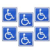 6 Sheets Disabled Signage Wheelchair for Car Stickers Cars Parking Handicapped Window The Decals