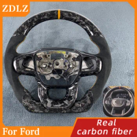 Car Accessories FOR Ford Ranger Raptor Expedition Explorer Customized Forged Carbon Fiber Suede Steering Wheel