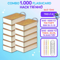 Flashcard Combo 1000 thẻ flashcard hack trí nhớ CÓ QUÀ TẶNG kèm khoen thẻ học từ vựng ghi từ mới hỗ 