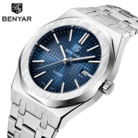 BENYAR Quartz Watch Luxury men's wristwatch Casual Fashion Waterproof Multifunctional Automatic Luminous reloj hombre BY5156 M