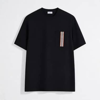 Kaos BURBERRY ELLISON POCKET STRIPE BLACK TSHIRT 100% ORIGINAL Size M