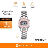 Jam Tangan Wanita Alexandre Christie Digi AC 9497 LH BSSPN Ladies Pink Digital Dial Stainless Steel 
