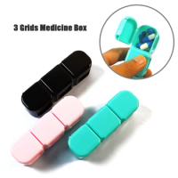 1Pc Sealed 3 Grids Medicine Box Portable Health Care Storage Medicine Box Plastic Box Portable Travel Pill Box