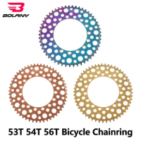 BOLANY Folding Bicycle Chainwheel Thin Tooth Disc BCD 8/9/10/11 speed 53/54/56T Bike Chainring Round Hole for Road Bike Parts