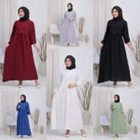 Gamis Crinkle Air Flow / Gamis Polos Stylish / Dress Simple Elegan / gamis busui