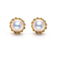 【CC Diamond】日本極光天女AKOYA 18K花式珍珠耳釘(7.3mm)