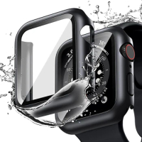 Cover+Glass for Apple watch case 45mm 41mm 44mm 40mm 38mm 42mm screen protector bumper Tempered iwatch case series 9 8 7 6 se 5