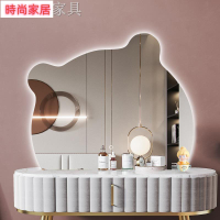 【附發票】?小熊形狀智能浴室鏡掛墻式衛生間熊頭鏡子帶燈光異形化妝鏡梳妝鏡AA605