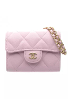 Chanel Pre-Loved Chanel matelasse With chain card holder chain shoulder key ring Caviar skin (graine