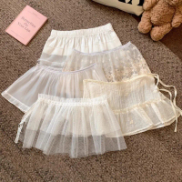 Ninabobo CW019 Rok Mini Renda Korea Lace Layer Tulle Ruffle Inner Skirt Aesthetic Vintage Lucu