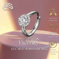 ETERNITY MOISSANITE RING SILVER 990 with WHITE GOLD PLATED 18K