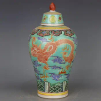 Teal Porcelain Vase Dragon And Phoenix Large Antique Chinese Vase Large Vase Urn