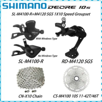 Shimano Deore M4100 1X10S Derailleur Groupset 10 Speed Shift Lever RD-M4120 CS-M4100 10S Cassette 42T 46T Freewheel CN-X10 Chain
