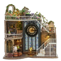 Doll House Magic House Building Model Wooden DIY Miniature House with Furniture Doll House Kits Toy Kids Christmas Gift LV-003
