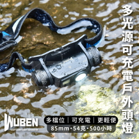 WUBEN H1 1200流明 180度可調式LED頭燈 防水戰術頭盔燈 輕量級戶外露營照明燈