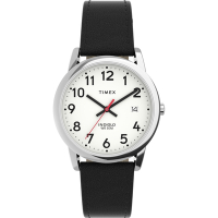TIMEX  天美時 Easy Reader系列 35mm 環保純素皮革錶帶手錶 (白x黑TXTW2V75100)