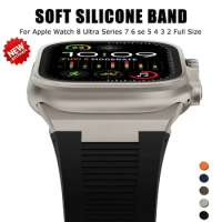 Soft Silicone Strap For Apple Watch Ultra 2 49mm 45mm 44mm 42mm Sport Rubber Band For iWatch Series 9 8 7 6 5 se Bracelet Correa