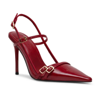 【steve madden】DEAGAN 亮面尖頭細帶高跟涼鞋(酒紅色)