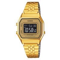 CASIO 經典復古數字型電子錶(LA680WGA-9B)-金色x黃框黑面/28.6mm