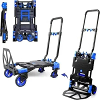 Outdoor Camping Platform Trolley 2 in 1 Hand Dolly Folding Truck Foldable Shopping Cart