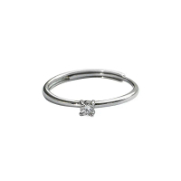 Cross-border S925 sterling silver four-prong single diamond ring, niche fashion simple design zircon
