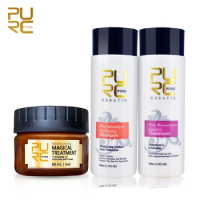 PURC Keratin Hair Treatment Magical Hair Mask and Purifying Shampoo Set Repair Damaged Smoothing Straightening Hair Care Product
