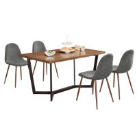 【Hampton 漢汀堡】奧茲4.3尺餐桌椅組-1桌4椅-媞娜餐椅(餐桌椅/餐桌/桌子/餐椅/椅子)