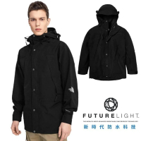 【The North Face】限量ICON FUTURELIGHT 防水透氣防風可調節連衣外套.風雨衣(4R52-JK3 黑 N)