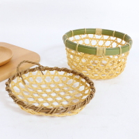 特色手工仿竹編織籃家用零食面包籃 水果薯條籃茶點點心野餐籃