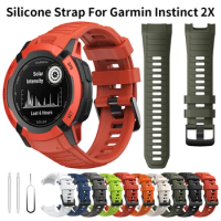 No Gaps 26mm Silicone Strap For Garmin Instinct 2X Solar - Tactical Edition Watchband Replacement Accessories