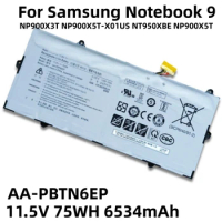 New Genuine AA-PBTN6EP Laptop Battery For Samsung Notebook 9 PRO NP900X3T NP900X5T-X01US NT950XBE NP900X5T 11.5V 75WH 6534mAh