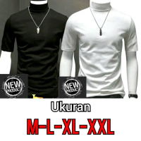 BEST QUALITY - Baju Turtleneck Pria Lengan Pendek Ukuran M L XL XXL - Turtle Neck Short Sleeve - Kao