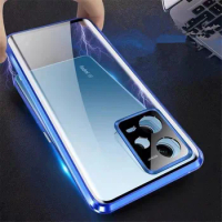 Redmi note 12 turbo Glass Phone case.New 360° Full Protection Magnetic Adsorption redmi note 12 turbo phone sleeve cover bag