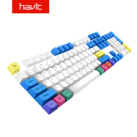 Havit Mechanical Keyboard PBT Keycaps Gaming Keycap Set for DIY Cherry MX White &amp; Blue &amp;Yellow 87 104 Keys